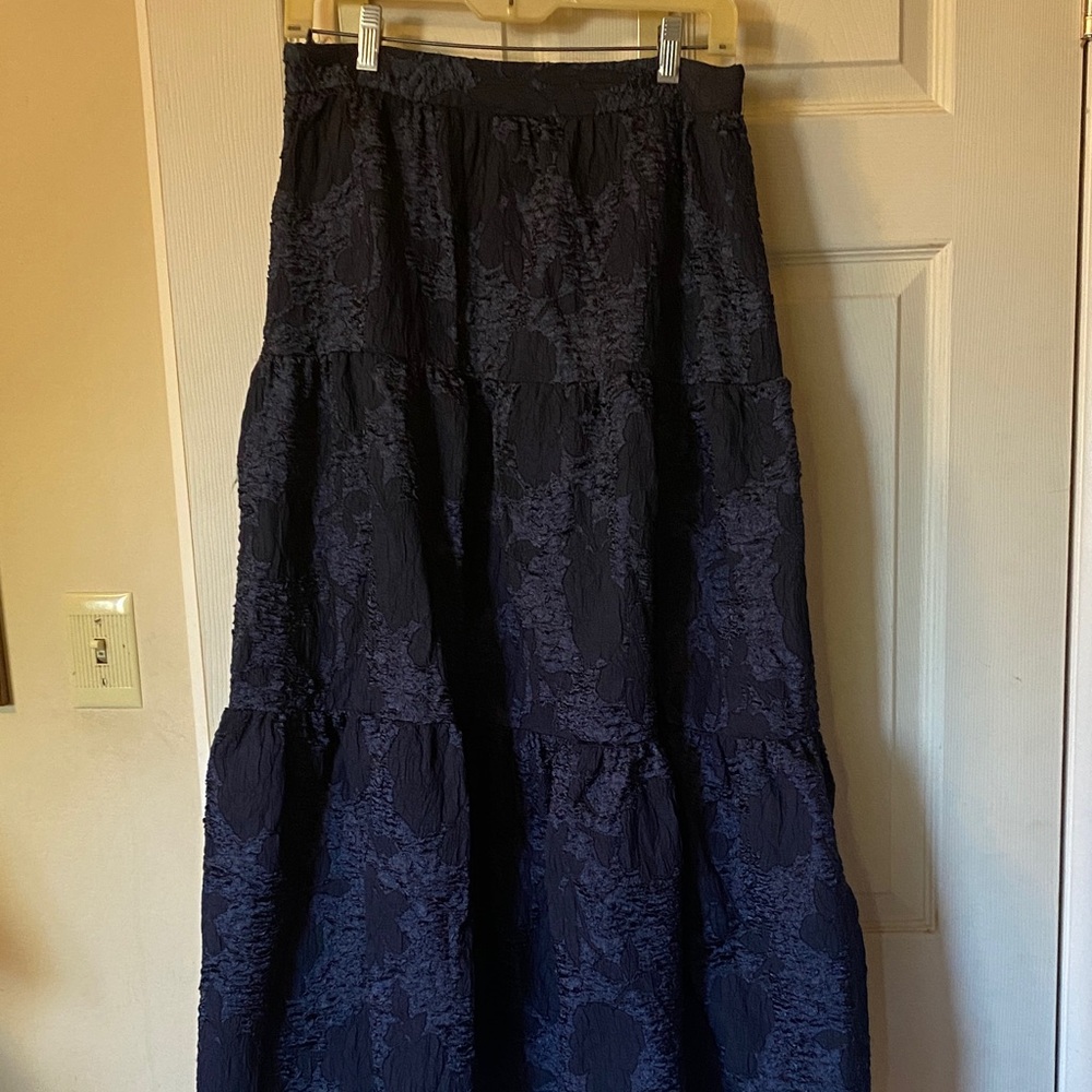 SHEIN Navy Textured Maxi Skirt